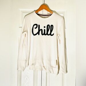 Royce Brand Cream and Navy Blue ‘Chill’ Terry Knit Pullover